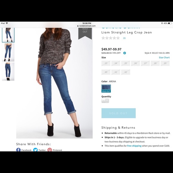 Genetic Denim👖Liam Straight Leg Crop/Arena Wash - Picture 7 of 7